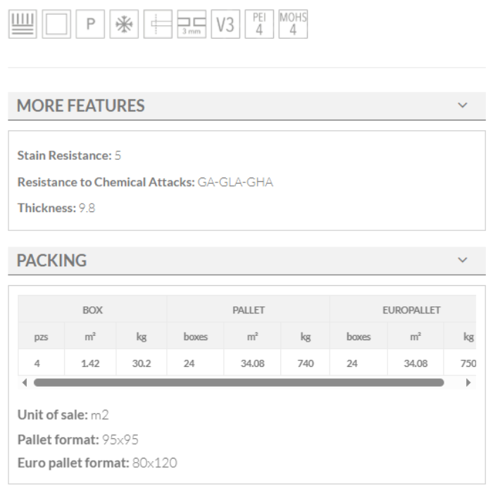 PADUA GRIS keros 60x60 tiles features