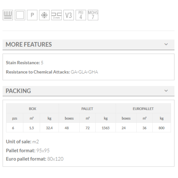 PORTOBELLO SILVER keros 50x50 technical details