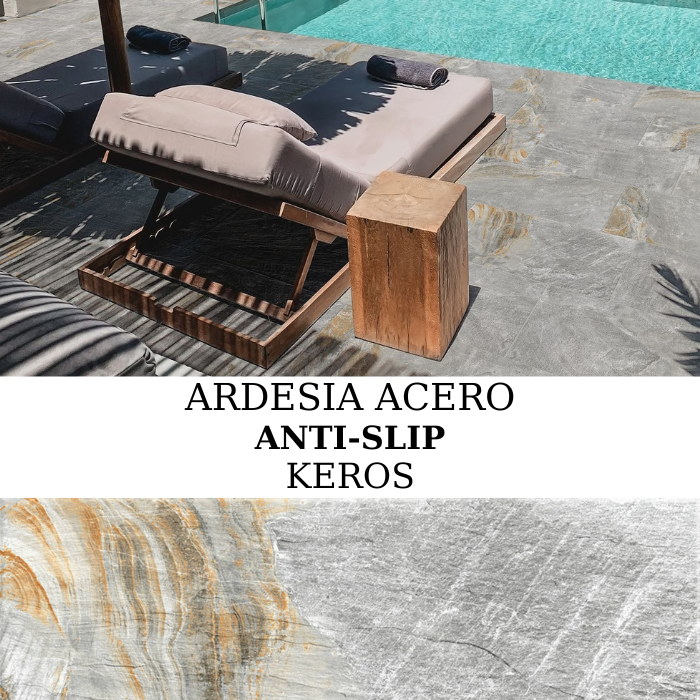 Πλακάκι Keros Ardesia Acero Anti-Slip 30×60 σε γκρι σαγρέ υφή