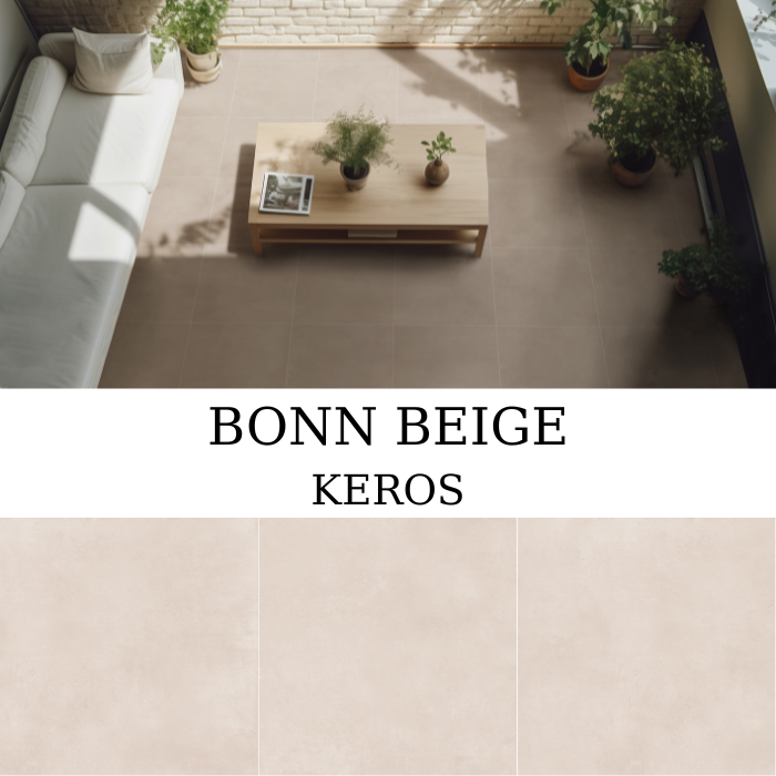 Πλακάκι δαπέδου Keros Bonn Beige 60×60 ματ - πορσελανάτος γρανίτης