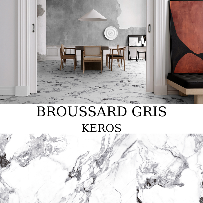 Γυαλιστερό πλακάκι Keros Broussard Gris 59,6×59,6 - πορσελανάτος γρανίτης