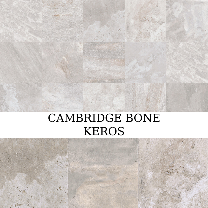 Πλακάκι Keros Cambridge Bone 50×50 ματ πορσελανάτο ανάγλυφο
