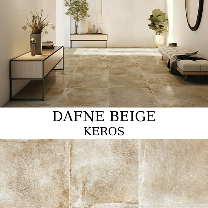 Πλακάκι Keros Dafne Beige 59,6×59,6 - ματ πορσελανάτος γρανίτης rectificado