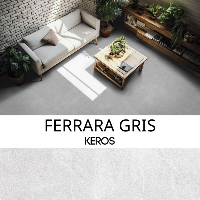 Ferrara Gris 80×80 πλακάκι δαπέδου και τοίχου, ματ πορσελανάτο Keros Ceramica, ισπανικής προέλευσης.