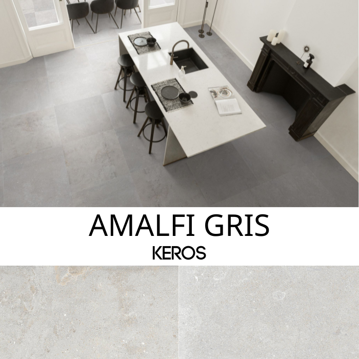Keros Amalfi Gris 80×80 - Ματ πορσελανάτο πλακάκι γρανίτη PEI IV