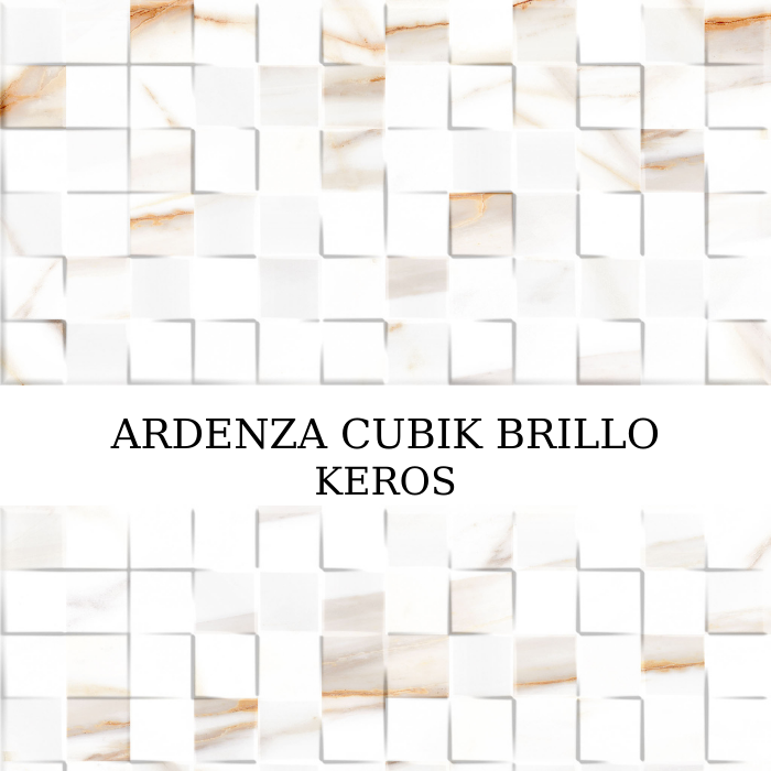 ARDENZA CUBIK BRILLO 25x50 λευκό πλακάκι τοίχου γυαλιστερό όψη μαρμάρου