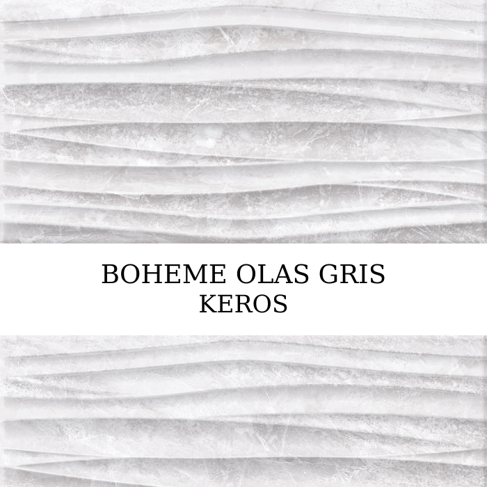 Boheme Olas Gris 25x50 διακοσμητικό ματ πλακίδιο τοίχου γκρι