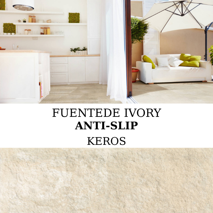 Πλακάκι Keros Fuentede Ivory Anti-Slip 30×60 με ματ αντιολισθητική σαγρέ επιφάνεια