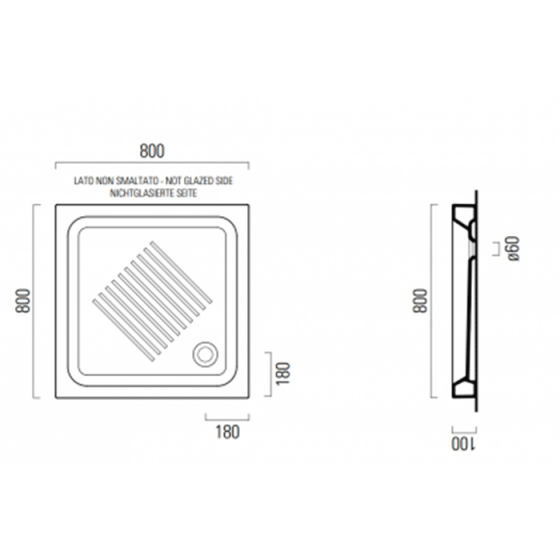 ΝΤΟΥΖΙΕΡΑ ΠΟΡΣΕΛΑΝΗΣ ΤΕΤΡΑΓΩΝΗ ΥΨΟΣ 6CM GSI BASIC