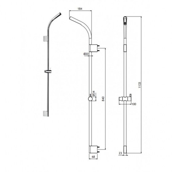 ΒΕΡΓΑ ΝΤΟΥΣ 113,3εκ. Eurorama Easy E087024 chrome