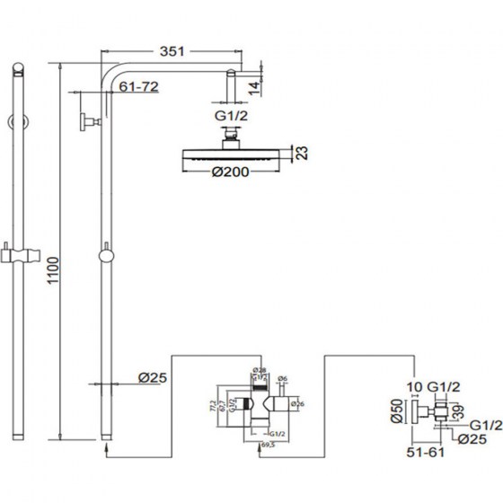 ΒΕΡΓΑ ΝΤΟΥΣ 117εκ. EURORAMA Round 51404R chrome