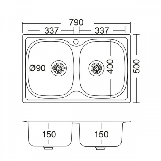 ΝΕΡΟΧΥΤΗΣ ΕΝΘΕΤΟΣ INOX (80X50) Valley 25200 BY FORTINOX