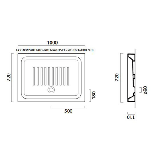 ΝΤΟΥΖΙΕΡΑ ΠΟΡΣΕΛΑΝΗΣ ΟΡΘΟΓΩΝΙΑ ΥΨΟΣ 11CM GSI BASIC 2991