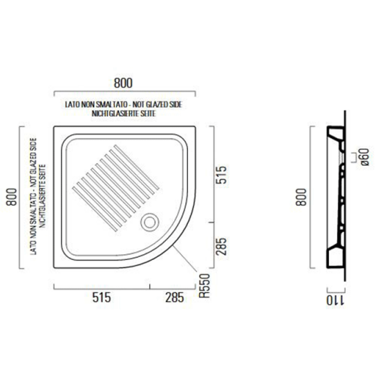 ΝΤΟΥΖΙΕΡΑ ΠΟΡΣΕΛΑΝΗΣ ΗΜΙΚΥΚΛΙΚΗ ΥΨΟΣ 6-11CM GSI BASIC