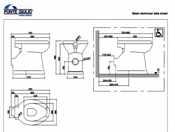 ΛΕΚΑΝΗ ΑΜΕΑ ΥΨΗΛΗΣ ΠΙΕΣΗΣ Ponte Giulio 130 Series B40-CBO-1142