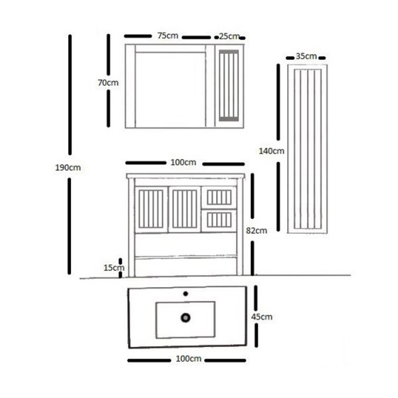 Set ΕΠΙΠΛΟ ΜΠΑΝΙΟΥ EFE 100 WHITE