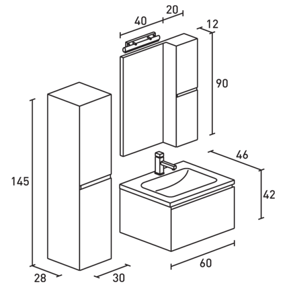 ΕΠΙΠΛΟ ΜΠΑΝΙΟ PROBAGNO Fano 908A-905K