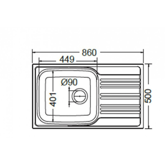 ΝΕΡΟΧΥΤΗΣ ΕΝΘΕΤΟΣ INOX (86X50) Valley 25185 BY FORTINOX
