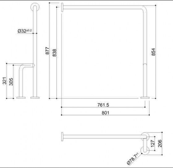 ΜΠΑΡΑ ΤΟΙΧΟΥ-ΔΑΠΕΔΟΥ Ponte Giulio Inox G55-JCS-38