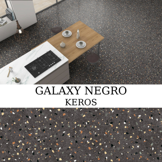Keros Galaxy Negro μωσαϊκό πλακάκι γρανίτη 59,6×59,6 ματ