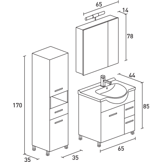ΕΠΙΠΛΟ ΜΠΑΝΙΟΥ PROBAGNO Idrea 633