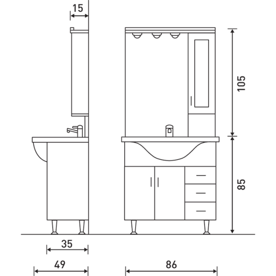 ΕΠΙΠΛΟ ΜΠΑΝΙΟΥ PROBAGNO Nedon 588