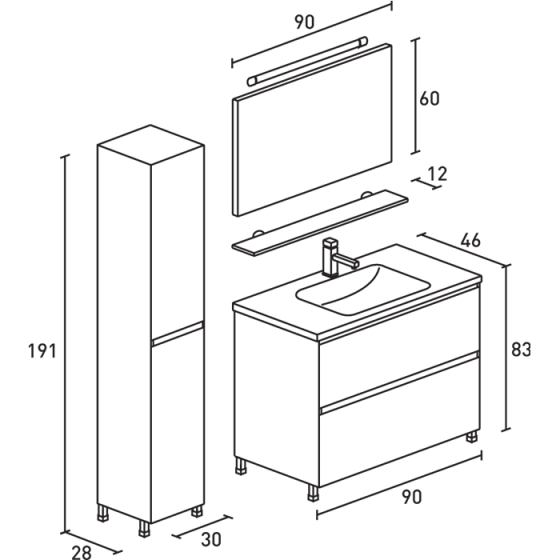 ΕΠΙΠΛΟ ΜΠΑΝΙΟ PROBAGNO Nilo 909B-909K