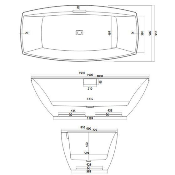 ΜΠΑΝΙΕΡΑ ΕΛΕΥΘΕΡΗΣ ΤΟΠΟΘΕΤΗΣΗΣ Celsius freestanding 191x91