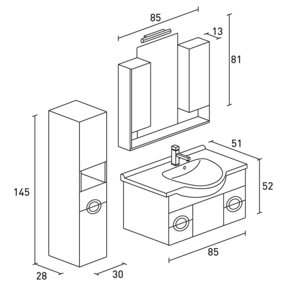 ΕΠΙΠΛΟ ΜΠΑΝΙΟΥ PROBAGNO Theano 647