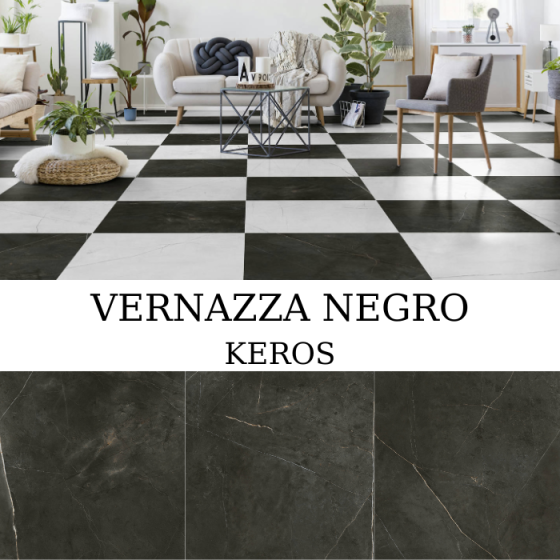 Keros Vernazza Negro 80×80 ματ πορσελανάτο πλακάκι γρανίτη, rectificado και αντιπαγετικό.