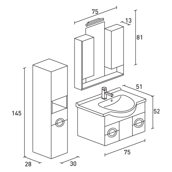 ΕΠΙΠΛΟ ΜΠΑΝΙΟ PROBAGNO Vias 648