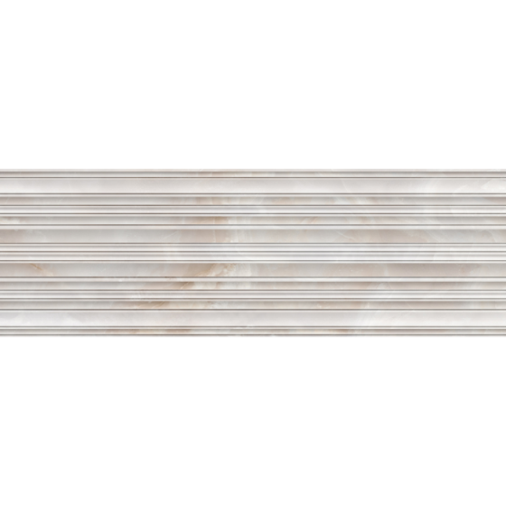 Διακοσμητικό πλακάκι Agata Lines Gris 30x90 με γραμμικό ανάγλυφο και γυαλιστερή μαρμάρινη όψη