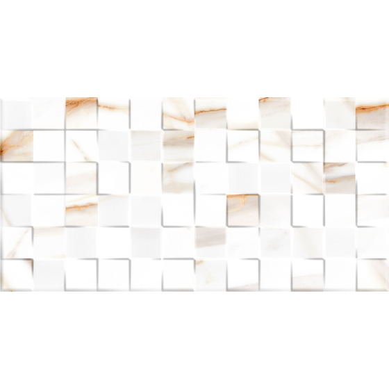 ARDENZA CUBIK BRILLO 25x50 λευκό πλακάκι τοίχου γυαλιστερό όψη μαρμάρου