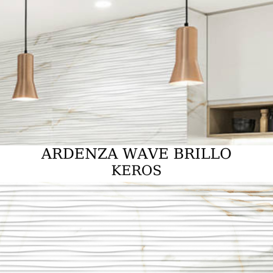 Πλακάκι τοίχου Ardenza Wave Brillo 30x60 λευκό γυαλιστερό με κυματιστή ανάγλυφη επιφάνεια