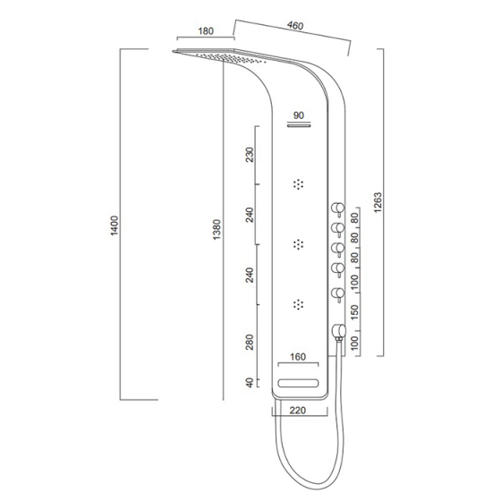 ΣΤΗΛΗ ΝΤΟΥΣ / ΥΔΡΟΜΑΣΑΖ Icos Shower Astrea black matt