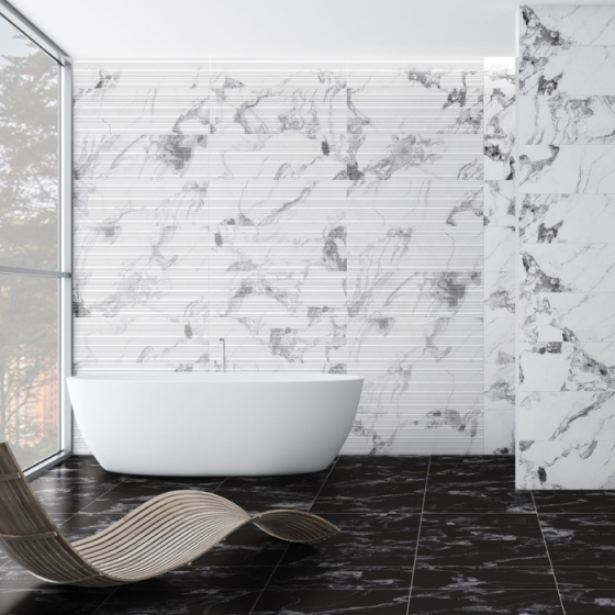 Keros Broussard Gris 30×90 γκρι gloss μαρμάρινο πλακάκι τοίχου