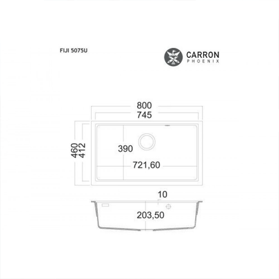 ΝΕΡΟΧΥΤΗΣ ΥΠΟΚΑΘΗΜΕΝΟΣ ΓΡΑΝΙΤΗ FIJI 5075U BY CARRON