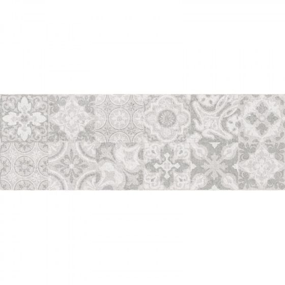 Cartago Decorado Medina Gris 25×75   Ματ διακοσμητικό πλακάκι λευκής μάζας σε γκρι απόχρωση