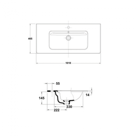 ΝΙΠΤΗΡΑΣ ΕΝΘΕΤΟΣ 101X46,5CM GALA EMMA G300.3001