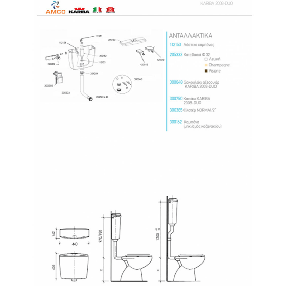 ΚΑΖΑΝΑΚΙ ΕΞΩΤΕΡΙΚΟ AMCO KARIBA 2008 DUO ΛΕΥΚΟ