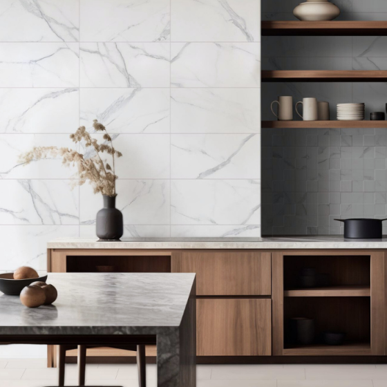 Πλακάκι τοίχου Livorno Gris 30x60 γυαλιστερό με μαρμάρινη όψη σε γκρι τόνους