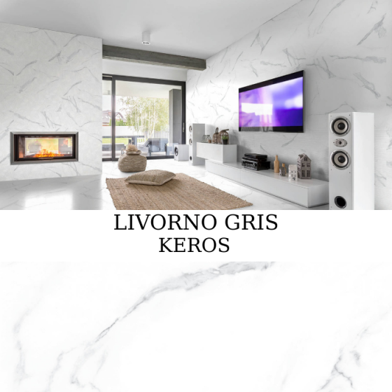Keros Livorno Gris 30×90 γυαλιστερό marble look πλακάκι τοίχου