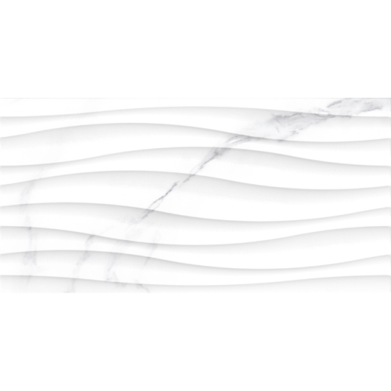 Ανάγλυφο γυαλιστερό πλακάκι τοίχου Livorno Wave Gris 30x60 με μαρμάρινη όψη