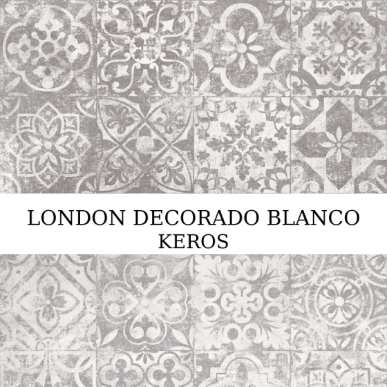 London Decorado Blanco 25x50 λευκό ματ πλακάκι τοίχου με acero μοτίβα