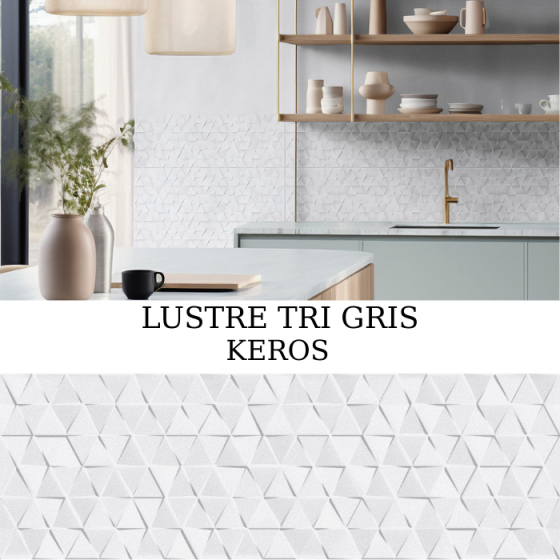 Keros Lustre Tri Gris 30×90 γυαλιστερό πλακάκι τοίχου metal look