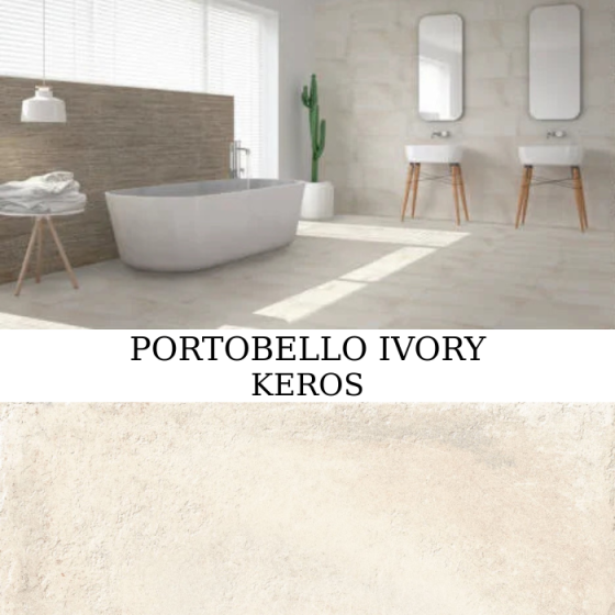 Πλακάκι Keros Portobello Ivory 30×60 με ανάγλυφη ματ υφή