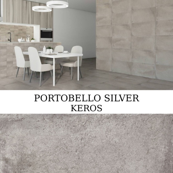 Πλακάκι Keros Portobello Silver 30×60 με ματ ανάγλυφη υφή