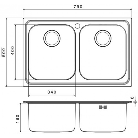 ΝΕΡΟΧΥΤΗΣ ΕΝΘΕΤΟΣ INOX (79X50) Venezia 8380 BY APELL