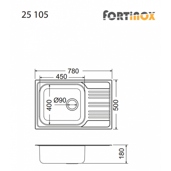 ΝΕΡΟΧΥΤΗΣ ΕΝΘΕΤΟΣ INOX (78X50) Valley 25105 BY FORTINOX