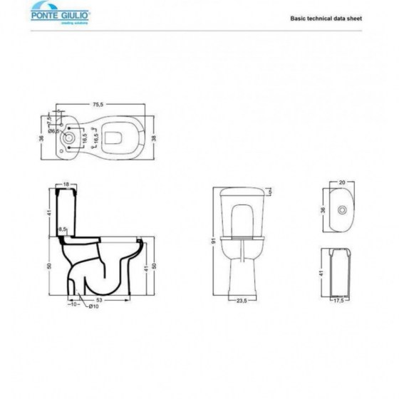 ΛΕΚΑΝΗ ΑΜΕΑ ΧΑΜΗΛΗΣ ΠΙΕΣΗΣ Ponte Giulio 130 Series B40-CDO-0303